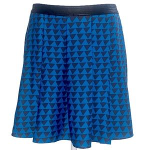 Armani Exchange Geometric Blue A-Line Skirt